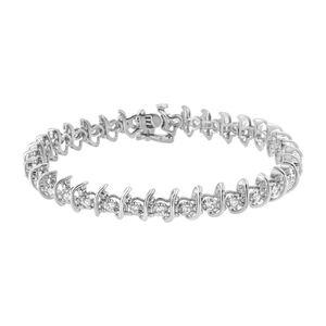 .925 Sterling Silver 1 cttw Prong-Set Diamond Link Bracelet (I-J, I1-I2) -